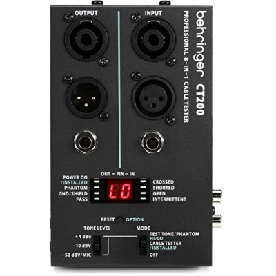 Imagen de Comprobador de cables 8 en 1 controlado por microprocesador Behringer CT200
