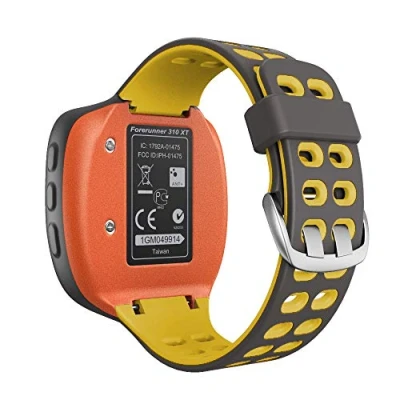 Imagen de RongYooo WIIKAI Compatible con Garmin Forerunner 310XT Correas para Relojes, Correa de Pulsera Reemplazo.(Amarillo Gris Cian)