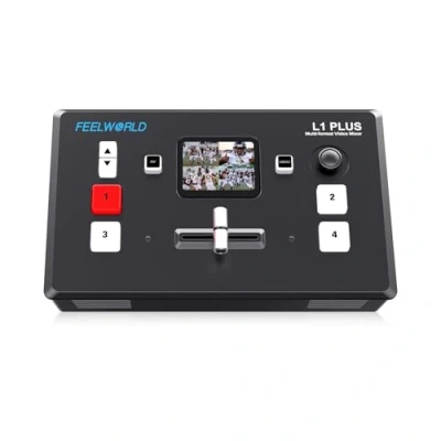 Imagen de Feelworld LIVEPRO L1 Mezclador de Video multiformato Pantalla LCD 2 Pulgadas 4 entradas HDMI Producción múltiples cámaras Transmisión en Vivo USB3.0