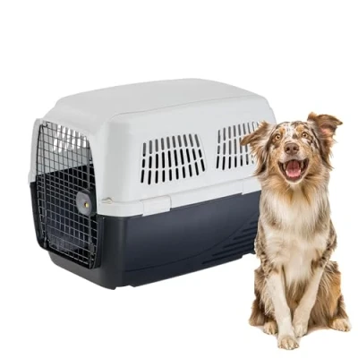 Imagen de Ferplast Transportín Perro Clipper 5, IATA, para Perros Medianos MAX 30 Kg, Rígido, Viaje Mascotas Coche Avión Tren, 87 x 57 h 60 cm, Puerta de Acero, Cierre Seguro