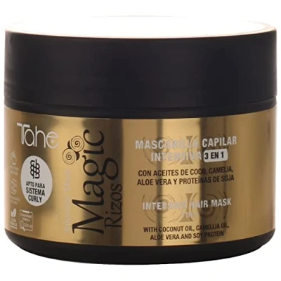 Imagen de Tahe Magic Rizos Mascarilla capilar intensiva 3 en 1 Intensive Mask, Acondicionador Leave in (300 ml (Paquete de 1))
