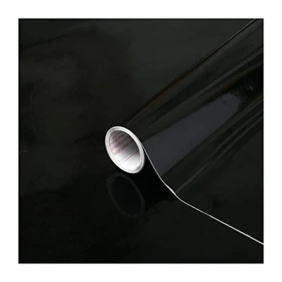 Imagen de d c fix vinilo adhesivo muebles Negro unicolor brillante autoadhesivo impermeable decorativo para cocina, armario, puerta, mesa papel pintado forrar rollo láminas 67,5 cm x 2 m