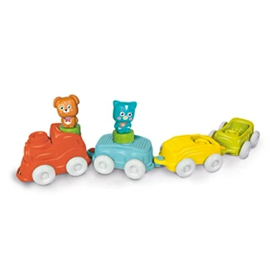 Imagen de Clementoni Clemmy Soft Animals Train Juguetes Bebé 6 Meses (Italiano, Inglés, Francés, Alemán, Español, Holandés Y Polaco), Made In Italy, Multicolor (80516),Exclusivo en Amazon