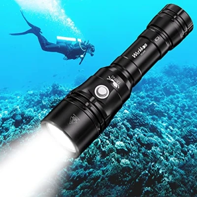 Imagen de Wurkkos DL20R linterna de buceo, Antorcha buceo 3200 Lúmenes con Puerto carga USB C incorporado, Resistencia al agua IPX8, subacuática LED XHP50.2 1 batería 18650 y cargador