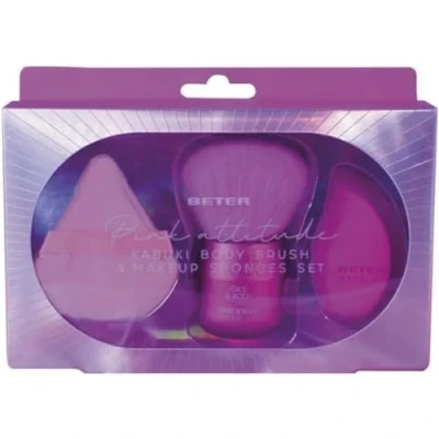 Imagen de Beter Set de brocha maquillaje con borla y esponja, kabuki para rostro cuerpo+beauty blender borla, maquillaje, polvos Make up Brush, Ideal regalo