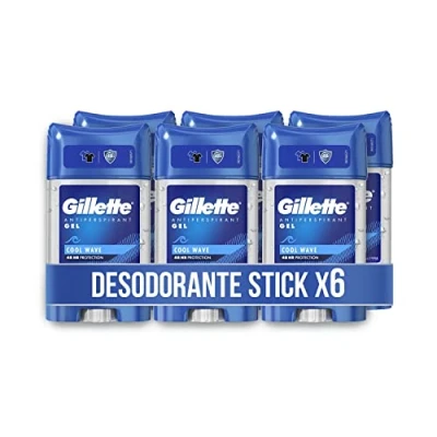Imagen de Gillette Clear Gel Desodorante Antitranspirante Cool Wave Para Hombre, 70 ml x 6