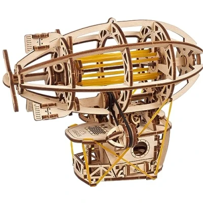 Imagen de Ugears Steampunk Airship Wooden 3D Puzzles for Adults Wood Mechanical Model with Moving Parts to Build Building Kits Brain Teaser Retro Models