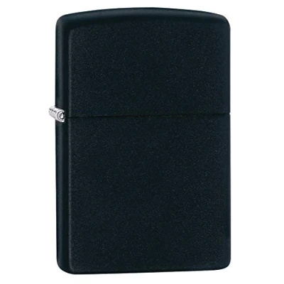 Imagen de Zippo Classic Black Matte Pocket Lighter Encendedor de Bolsillo, Latón, Negro Mate, No Logo