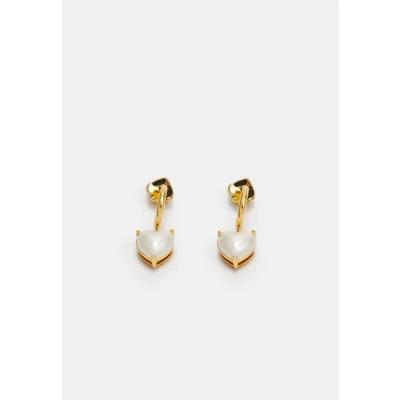 Imagen de kate spade new york Heart Huggies Pendientes goldcoloured/white, Mujer, Talla: One Size, Gold coloured/white