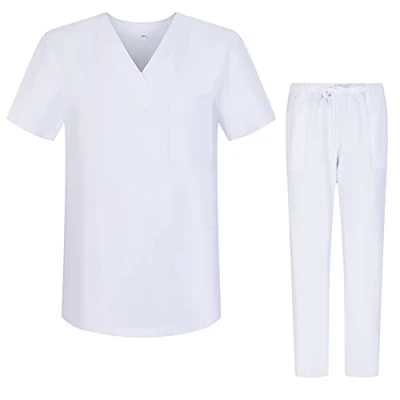 Imagen de MISEMIYA Pijamas Sanitarios Unisex Uniformes Médicos G713 6802 M, Blanco 68