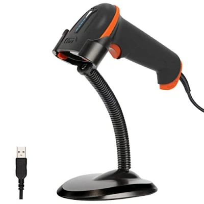 Imagen de Tera Escáner de código Barras Láser USB 1D con Cable Soporte ergonómico Lector ultralargo Patente diseño: EU008489413, L5100Y Z