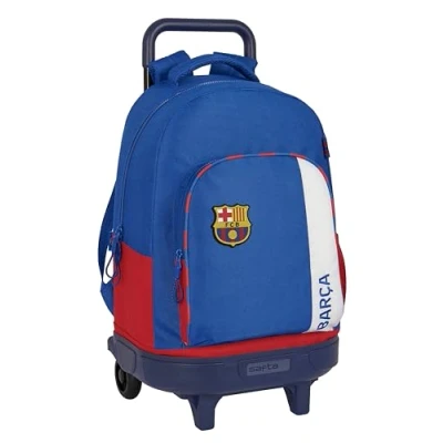 Imagen de Safta F.C. BARCELONA 2ª EQUIPACIÓN Mochila Grande con Ruedas, Compacta, Extraíble, Ideal para Niños de Diferentes Edades, Cómoda y Versátil, Calidad Resistencia, 33x22x45 cm, Color Azul Granate