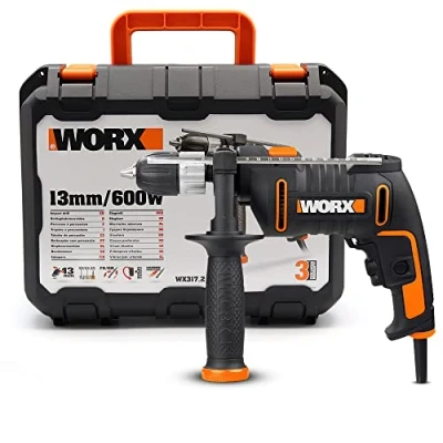 Imagen de Taladro percutor 600W WORX WX317 3.000rpm, 48.000ipm, portabrocas de 13mm, control velocidad variable