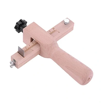 Imagen de Walfront Cortador de Cuero Madera Ajustable, Correa Tiras, Herramienta Manualidades para Cortar a Mano