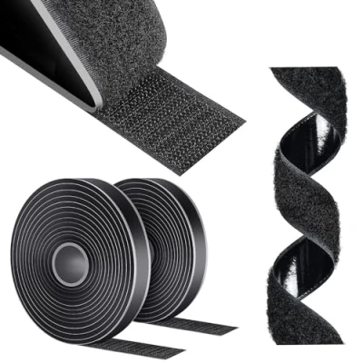 Imagen de AiQInu Belcro Adhesivo Fuerte, 5m x 16mm Auto Doble Cara, Reutilizable Cinta Adhesiva Hook Y Loop Para Doméstica, Bricolaje