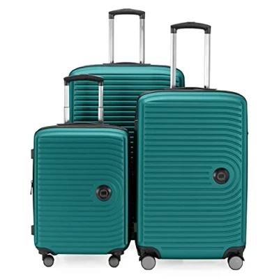 Imagen de HAUPTSTADTKOFFER Mitte Juego de 3 Maletas Maleta Mano 55 cm, Mediana 68 cm + Viaje Grande 77 Carcasa Rígida ABS, TSA, Turquesa