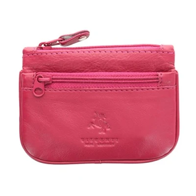 Imagen de Visconti Monedero de Cuero para Monedas con Cremallera Superior/Portallaves CP3 Fuschia