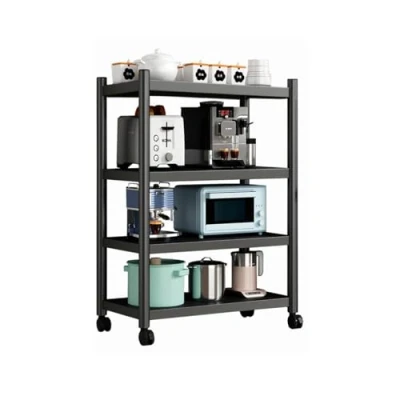Imagen de MAGIC SELECT Estantería para Almacenaje,Estante con Ruedas, de Pie,Repisa Metálica Multiusos, Mueble Cocina, Baño, Habitación, Garaje, Salón 4 Baldas Almacenamiento.
