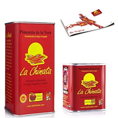 Imagen de Pimentón de La Vera Ahumado pack Chinata lata Dulce 750g y picante 70g.