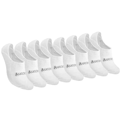 Imagen de Saucony No Show Cushioned Invisible Liner Socks, Available in S l (8, 16 Pairs) Calcetines, Blanco (8 Pares), Pack Mujer