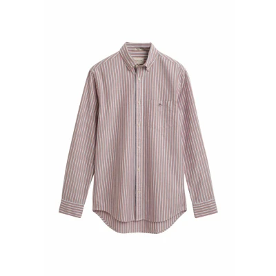 Imagen de GANT Regular FIT Striped Oxford Camisa, Hombre, Talla: Medium, Ruby red