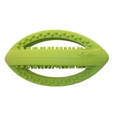 Imagen de Juguete para perros Happy Pet Grubber en forma de pelota rugby, saltando hacia atrás ir a buscar y recuperar.