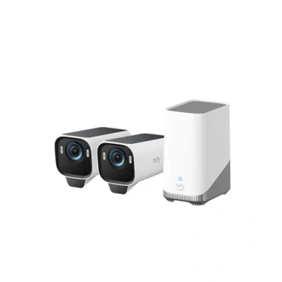 Imagen de eufy Security eufyCam S3 Pro Kit de 2 cámaras seguridad solar inalámbrica para exteriores con panel solar, visión nocturna a color, 4K, Forever Power 2.0, reconocimiento facial, almacenamiento