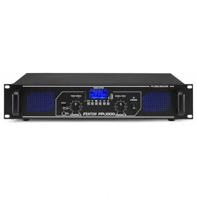 Imagen de Fenton FPL1000 Amplificador PA Digital 1000 W, Etapa de Potencia 3 Canales, con Bluetooth, AUX, USB, Reproductor MP3, multicanal, Negro