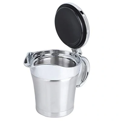 Imagen de Salsera de Acero Inoxidable con Tapa, 15Oz Olla Aislamiento Doble Pared, Salseras para Salsas Tapa Cocina, Restaurante, Barbacoa