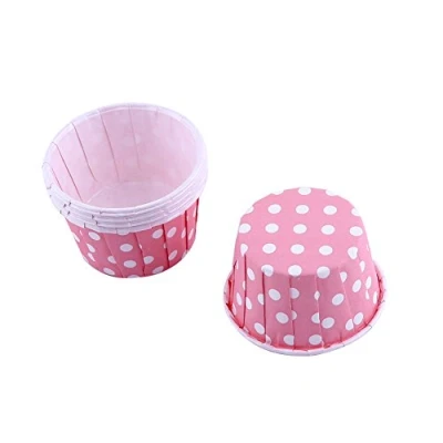 Imagen de 100pcs papel para hornear tazas de a prueba grasa Cupcake Liner Case Wrapper Muffin Baking Cup Decoración Copas(8 colores elegir)(Rosado)