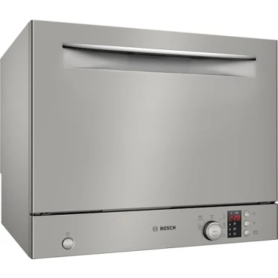 Imagen de Bosch SKS2ITI00E, Serie 2, Lavavajillas Compacto Independiente 55 cm, Cesta para Cubertería, Mini Lavavajillas, Vajilla de Limpieza Rápida, Secado Extra, Suave Cristales, Programas