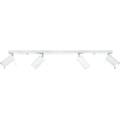 Imagen de SOLLUX lighting Ring 4L Plafón Diseño Minimalista Y Moderno, Brazo Ajustable Dirección De La Luz Bombilla GU10 Reemplazable, 4 x 40 W Acero, Blanco, 80 6 16 cm