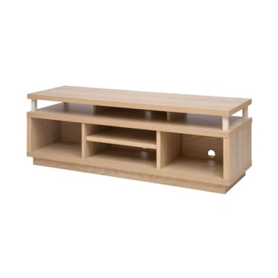 Imagen de Iris Ohyama, Mueble de TV /TV mueble/ con 5 estantes abiertos / hasta 55, Madera maciza, orificios para cables, Oficina, Sala Cabinet Middle OTS 125M Marrón claro