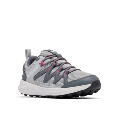 Imagen de Columbia Youth Unisex Peakfreak Rush Waterproof, Waterproof Low Rise Trekking and Hiking Shoes, Steam/Wild Fuchsia, 3.5