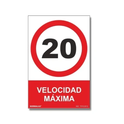 Imagen de Señal de velocidad máxima 20, con tintas UV SEKURECO