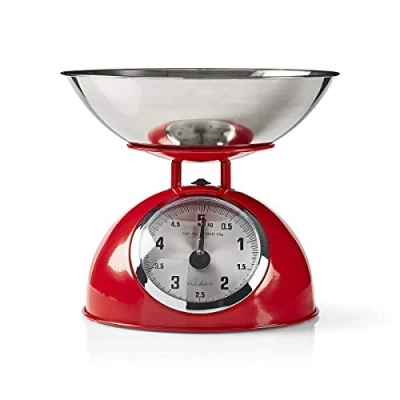 Imagen de Nedis, Bascula de Cocina Retro Analogico, Metal, Rojo