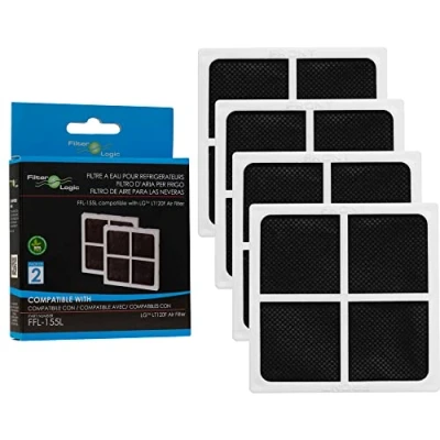 Imagen de FilterLogic FFL 155L Filtro de aire para frigorífico compatible con LG Pure N Fresh ADQ73214405 ADQ73214404 ADQ73214408 Sistema antibacteriano antiolor Pur Air (4 unidades)