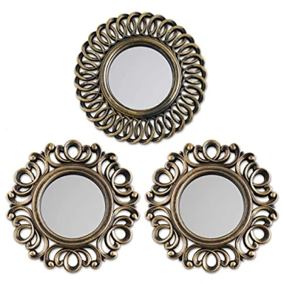 Imagen de BONNYCO Espejos Pared Decorativos Pack 3 Ideales para Decoracion Casa, Habitación y Salón Redondos Regalos Originales Mujer