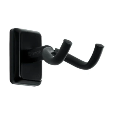 Imagen de Gator Frameworks Soporte de pared para guitarra acústica/eléctrica con placa montaje negra (GFW GTR HNGRBLK)
