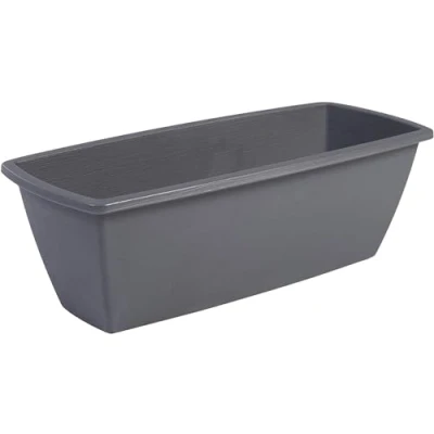Imagen de Iris Ohyama, Maceta, jardinera cuadrada con sistema de drenaje/reserva agua, para la jardinería Rectangle Plant Pot550 Gris
