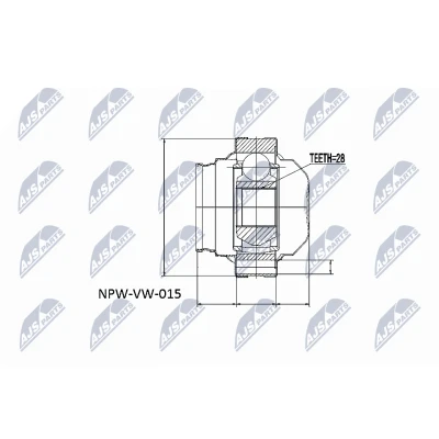Imagen de NTY NPW VW 015 Junta Homocinética Caja de cambios manual lado engranaje VOLKSWAGEN: Transporter 5 Bus, 5, Multivan (7HM
