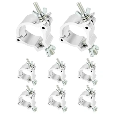 Imagen de QWORK® 8 Piezas Abrazadera para Luces de Escenarios 48 51mm Capacidad 100 kg Truss Clamp Aleación Aluminio