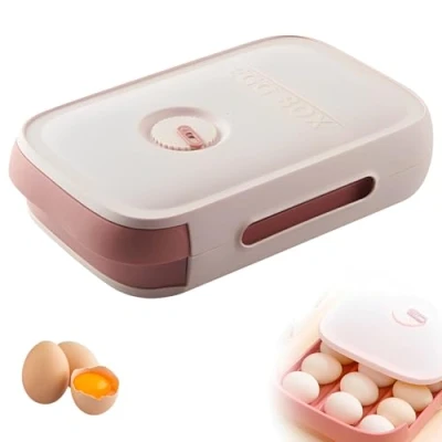 Imagen de Bandeja Para Huevos, Cajas De Almacenamiento Huevos,Hueveras Frigorifico 20 Hueveras Plastico, Caja Huevos Utilizado En Cocinas,Refrigeradores Y Panadería（Rosa）