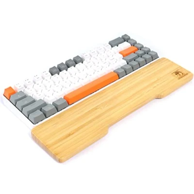 Imagen de MAMBASNAKE Reposamuñecas de Bambú para Teclado 68 Teclas 65%,Bambú Grado A,Muñequera Ergonómica,Tacto Madera Maciza,Patas Goma Antideslizantes,Alivio del Dolor,Fácil Escritura/Juego