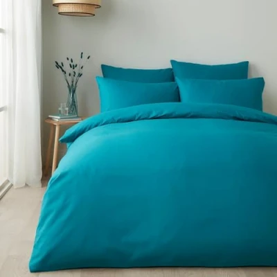 Imagen de Appletree Juego de Funda edredón Color Azul Turquesa, tamaño Doble (200 x 200 cm), nórdica Lisa Suave y Lujosa, 100% algodón, Ropa Cama Colores Vivos neón