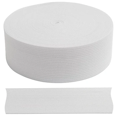 Imagen de AERZETIX C67540 Cinta elástica plana trenzada 10 metros anchura 35mm en poliéster + látex color blanco