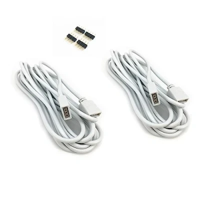 Imagen de hpowe RBOW 2 Pack 2.5 m tira de LED RGB 4 Pin, conector, adecuado para