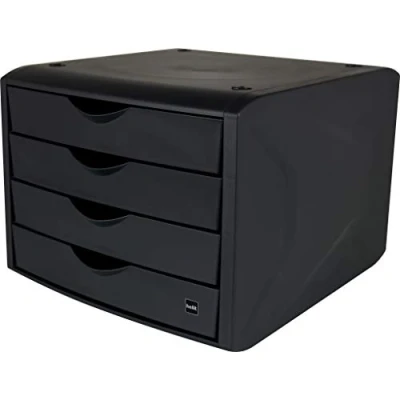 Imagen de helit H6429595 Cajonera &quot;el camaleón verde&quot;, de plástico reciclado Certificado Ángel Azul, antracita negro, 1 unidad