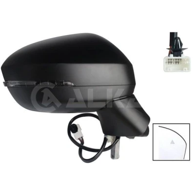 Imagen de Espejo retrovisor Alkar 9040663 derecha imprimado eléctrico calefactable, convexo para vehíc. con volante a la izquierda