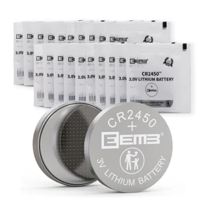 Imagen de EEMB 20 Batería Etiqueta de CR2450, Litio 3V con Soldadura DL2450、ECR2450、BR2450 para Relojes, LáMparas Té, Velas, Sistemas Alarma, Calculadoras, Juguetes
